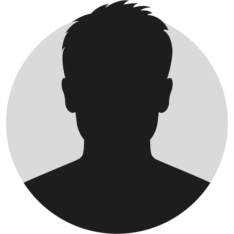 Silhouette of a man's head and shoulders.