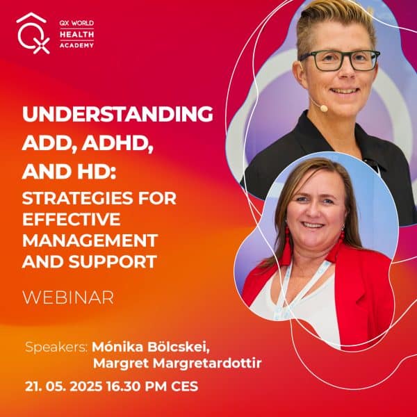 Webinar on ADD, ADHD, HD management with two speakers.